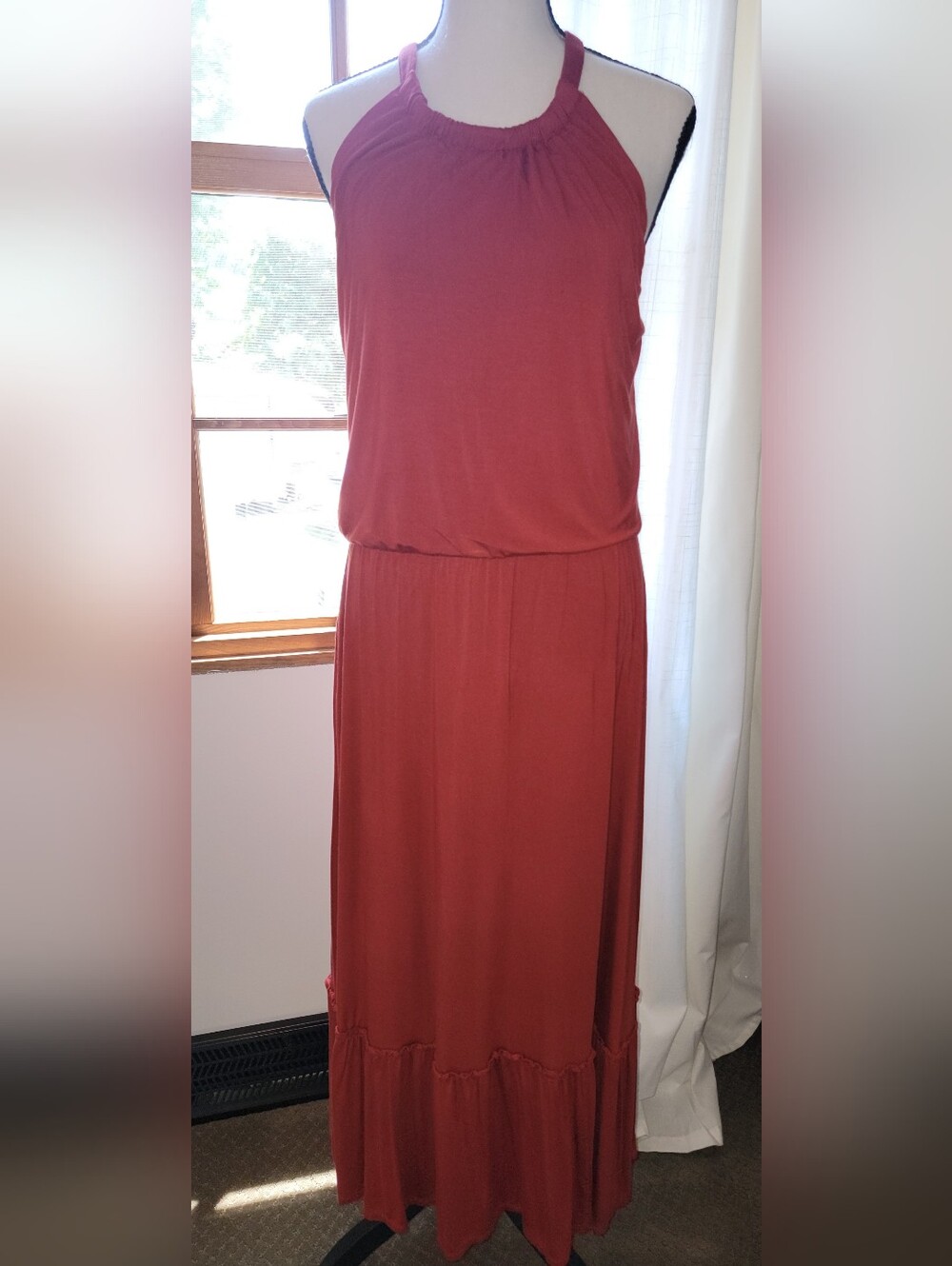 Rachel Zoe Halter Maxi Dress in Rust